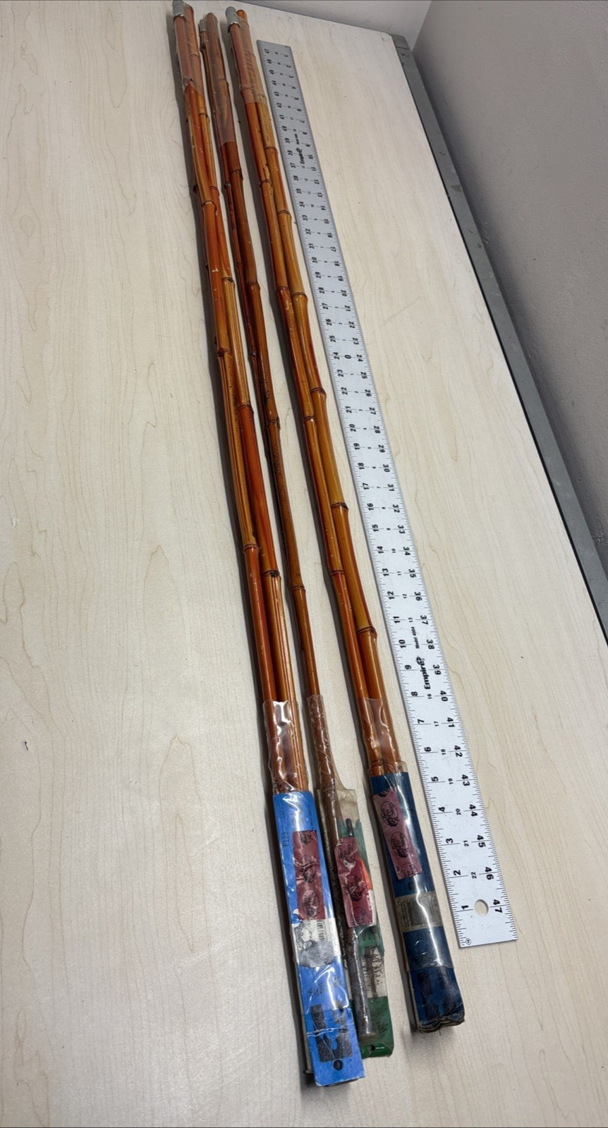 Lot of 3, B’n’M’s 8 & 12 Ft Jointed Bamboo Poles 2&3 Piece, BnMs TL82 L123 READ
