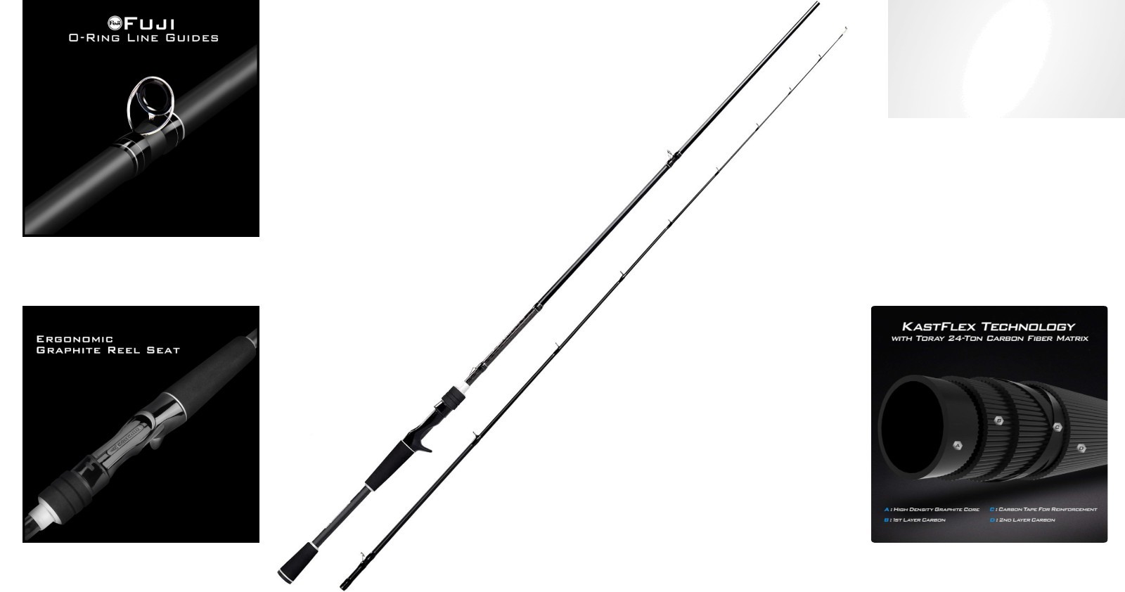 Perigee II 6’6″ Carbon Fiber Fishing Rod – Fast Action, Medium Power, Twin-Tip