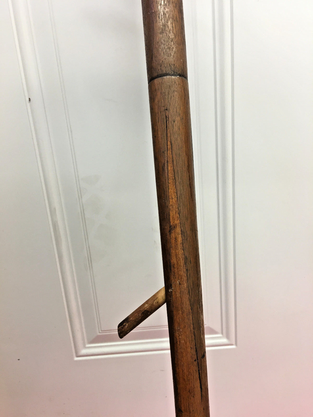 MW2 Vintage folk art ice fishing rod wooden 34″ ice pick Pool stick 1 of a kind!