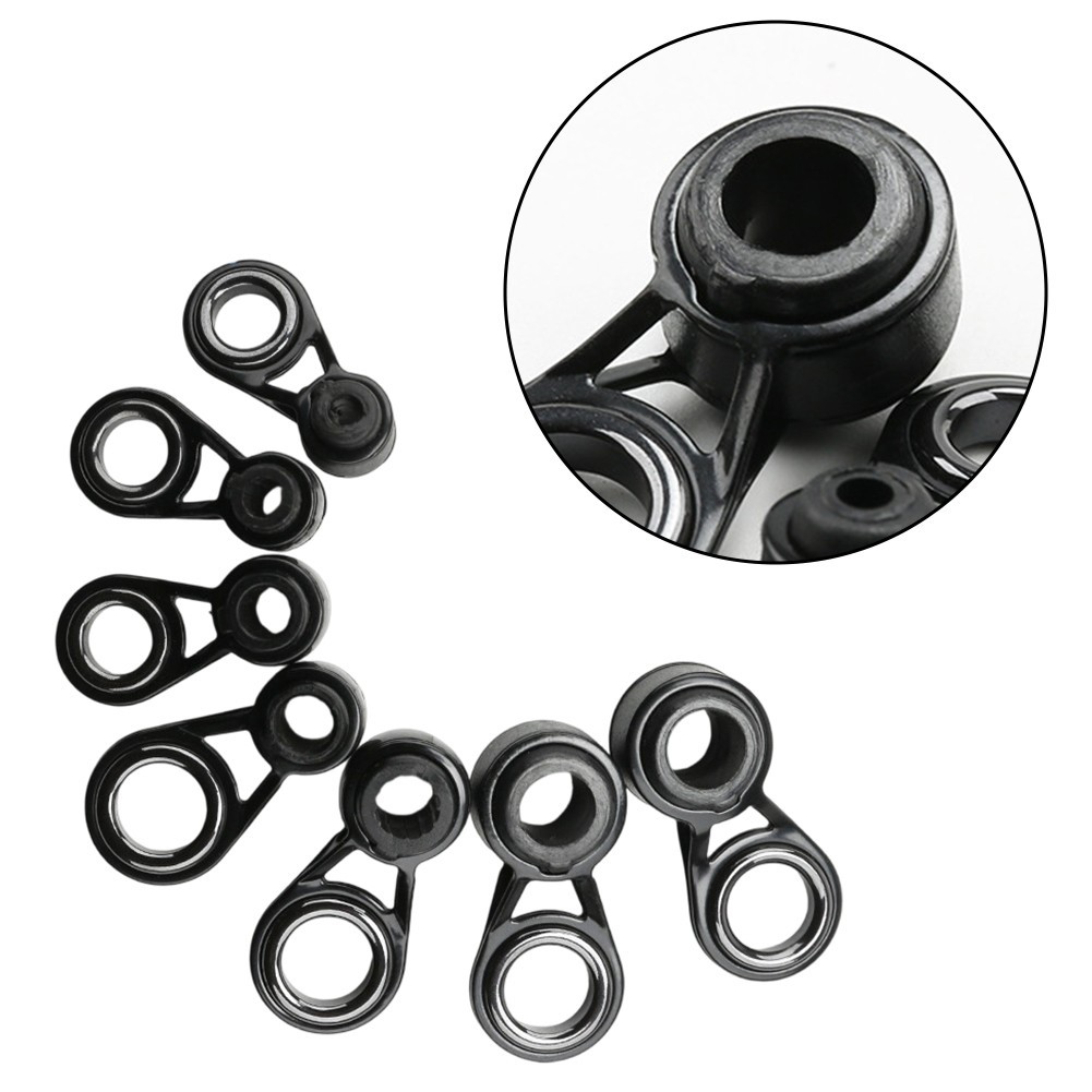 3pcs Fishing Rod Tip Guide Set Black Compatible with 2/2.5/3mm Rod Ends