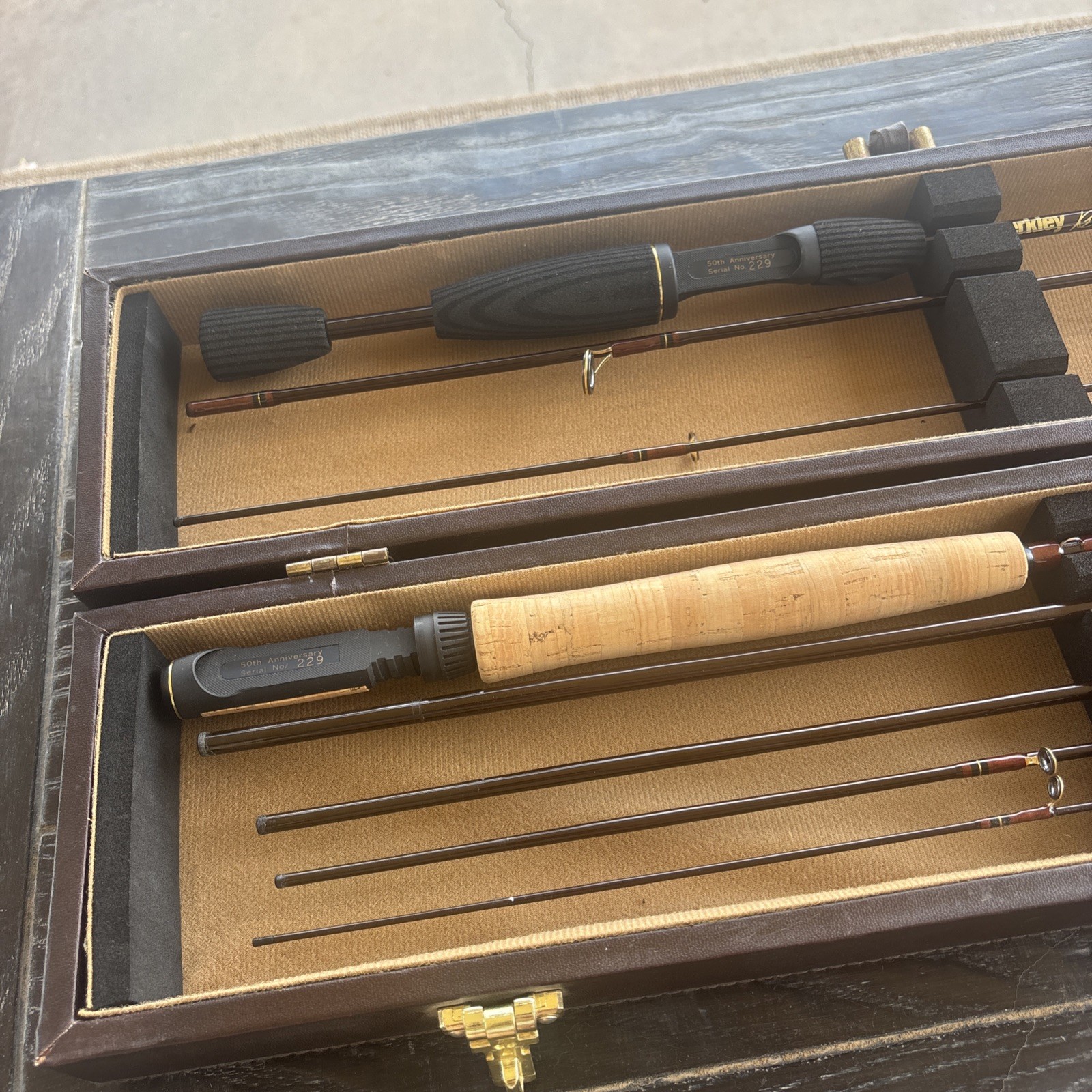 Vtg Berkley Bedell 50th Anniversary 2 Rod Fly Spinning Set Unused Serial 229
