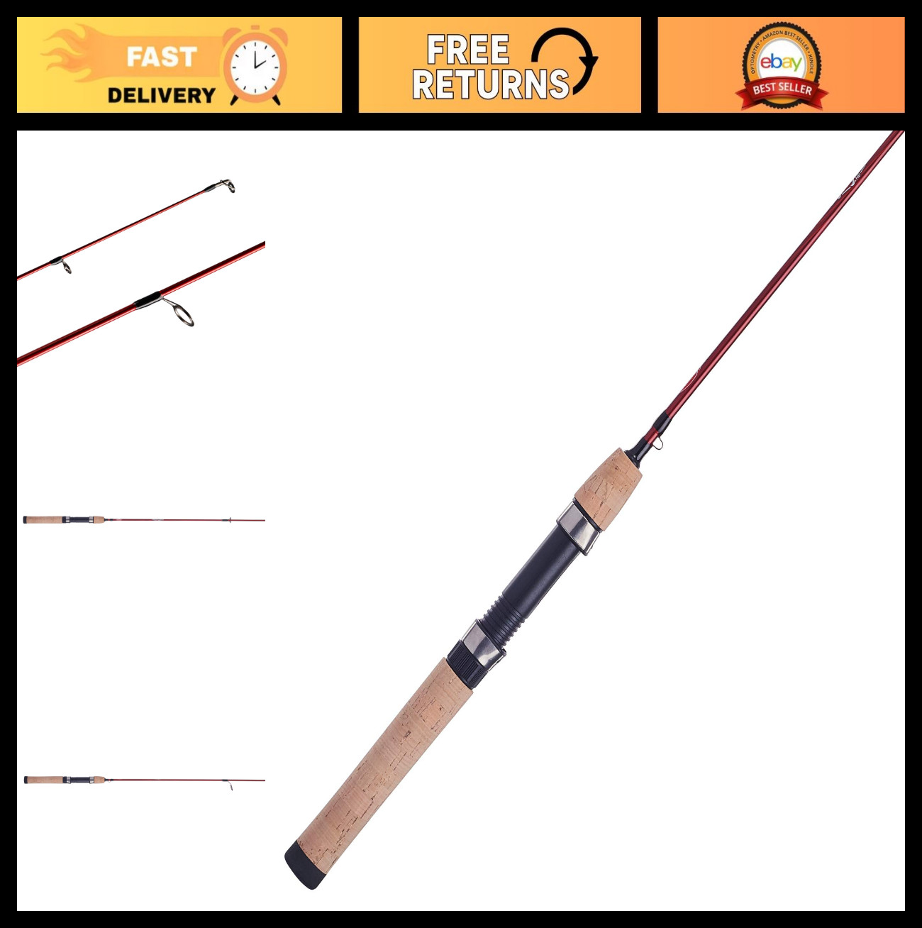 Cherrywood HD Spinning Fishing Rod – Lightweight, Durable, Perfect for Anglers