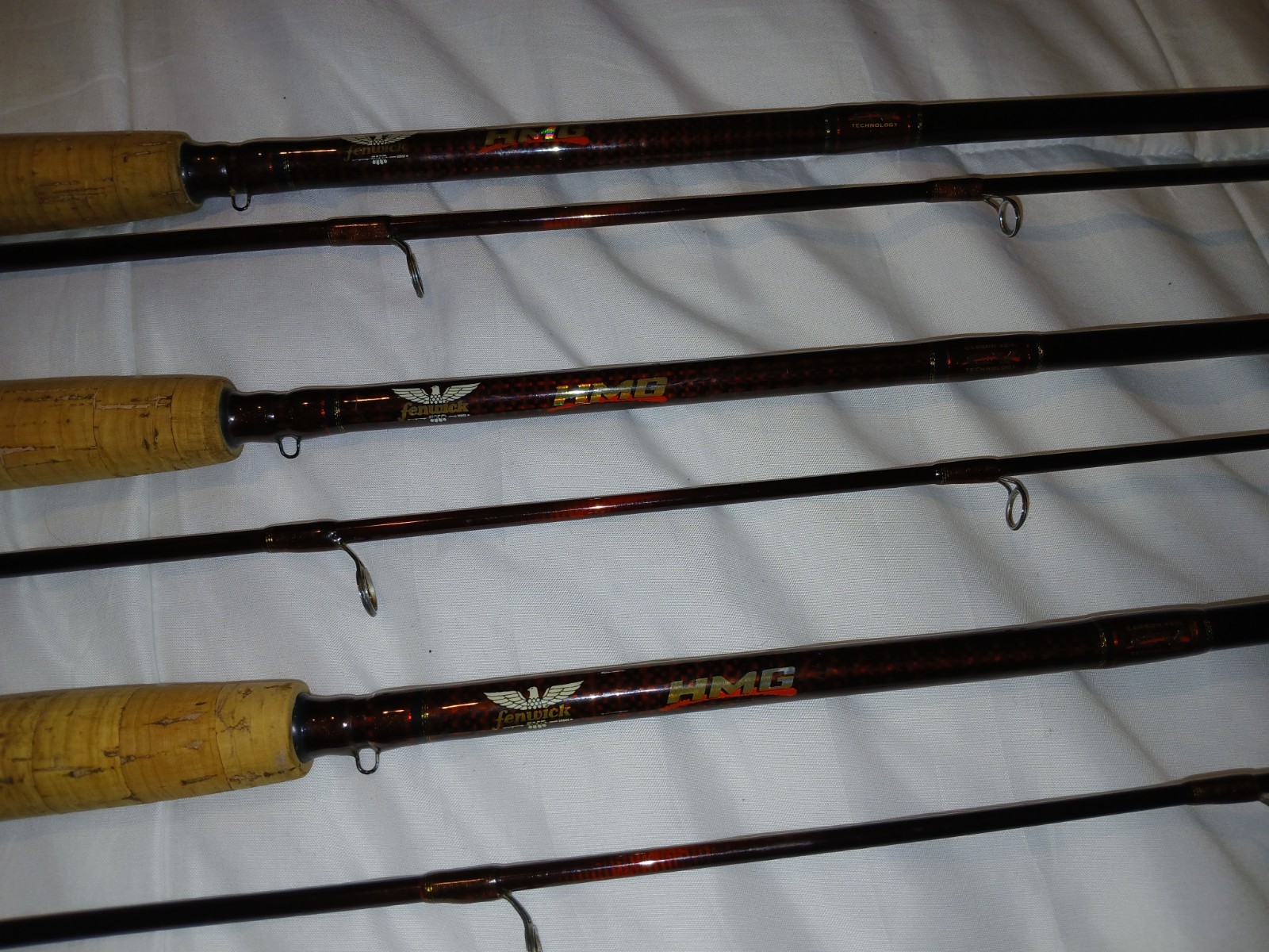Rare Set Of (3) Fenwick HMG Carbon Veil 2pc 7ft spinning rods, H,M,ML!!