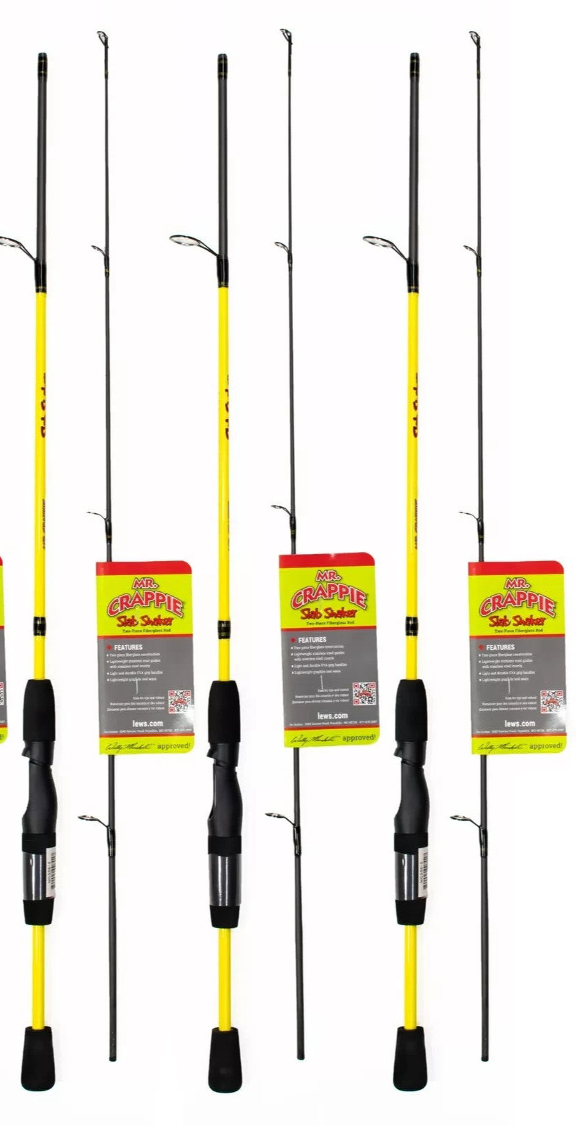 lot of 3 LEWS MR CRAPPIE SLAB SHAKER 5’6″ LIGHT 2 PIECE SPINNING ROD