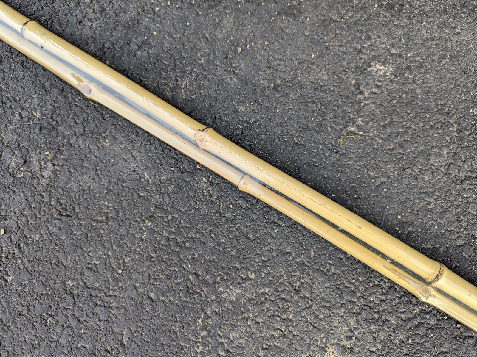 8′ 6″ Jointed Bamboo Pole 2 Piece Hook Weight & Bobber Natural Color New