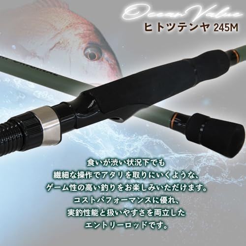 Ocean Hitotsutenya 245M Boat Fishing Rod, 2-piece, 126cm folded, 3-12lb