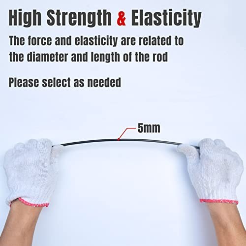 12pcs 5mm Carbon Fiber Rods 420mm Length Solid Tubes for DIY Projects, Lightweig