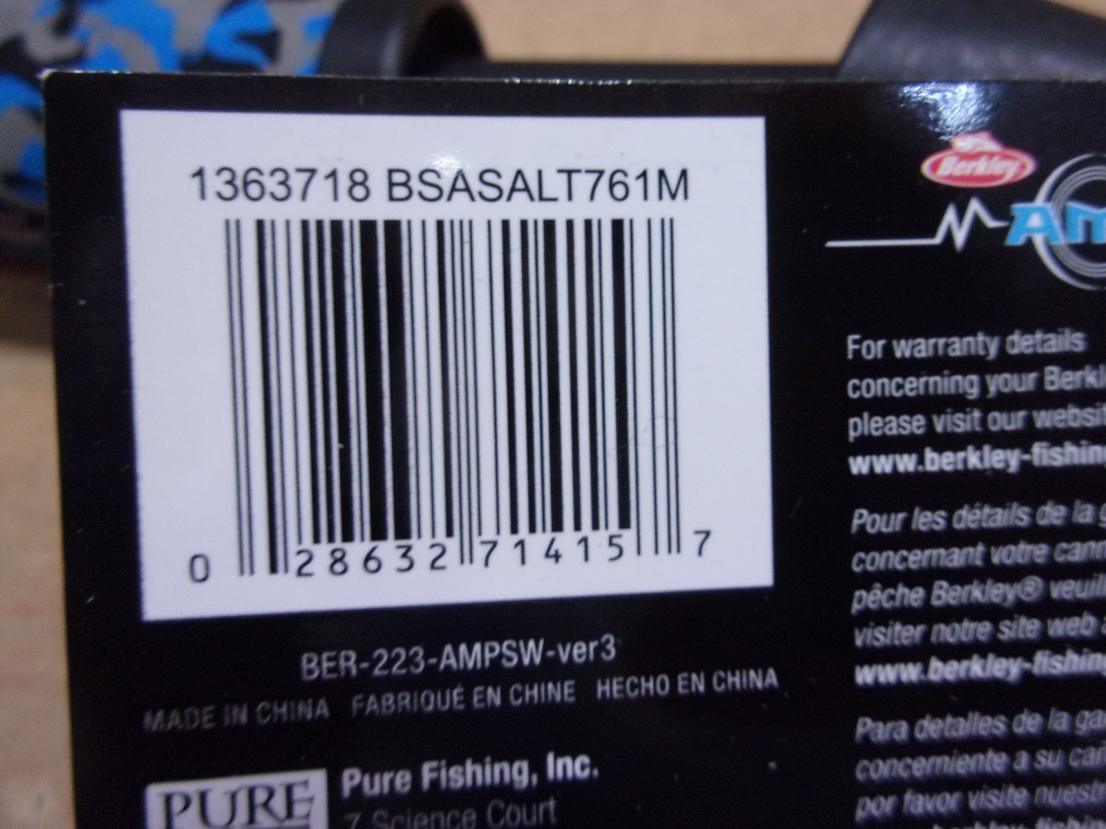 BERKLEY AMP SALTWATER SPINNING ROD 7 foot 6 inch length Medium power