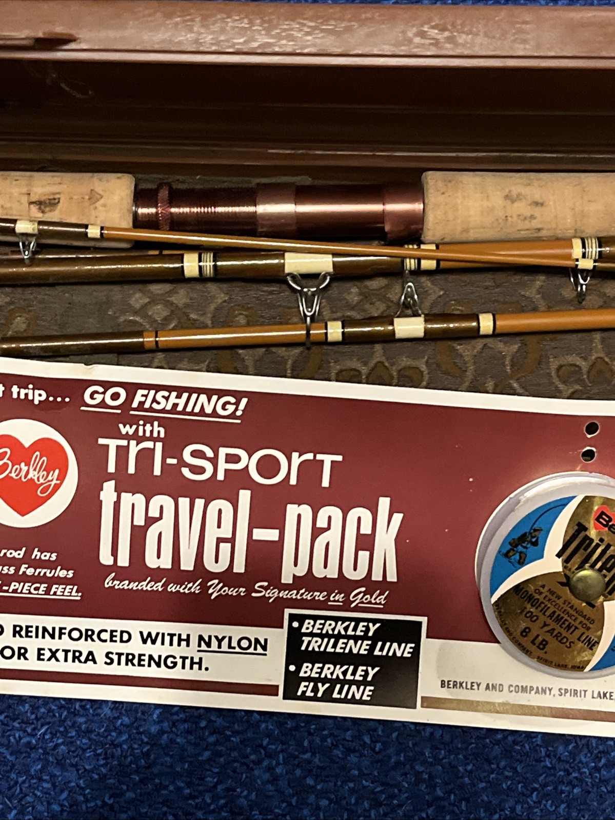 vintage Berkley tri-sport Travel-Pack Combination Fishing Rod set never used