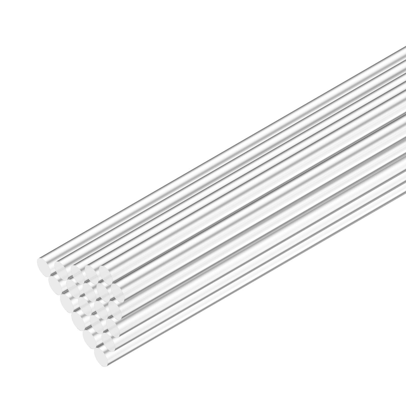 20 PCS Acrylic Round Rods 11.81×0.08 Inch / 300x2mm Clear Dowel Stick Craft