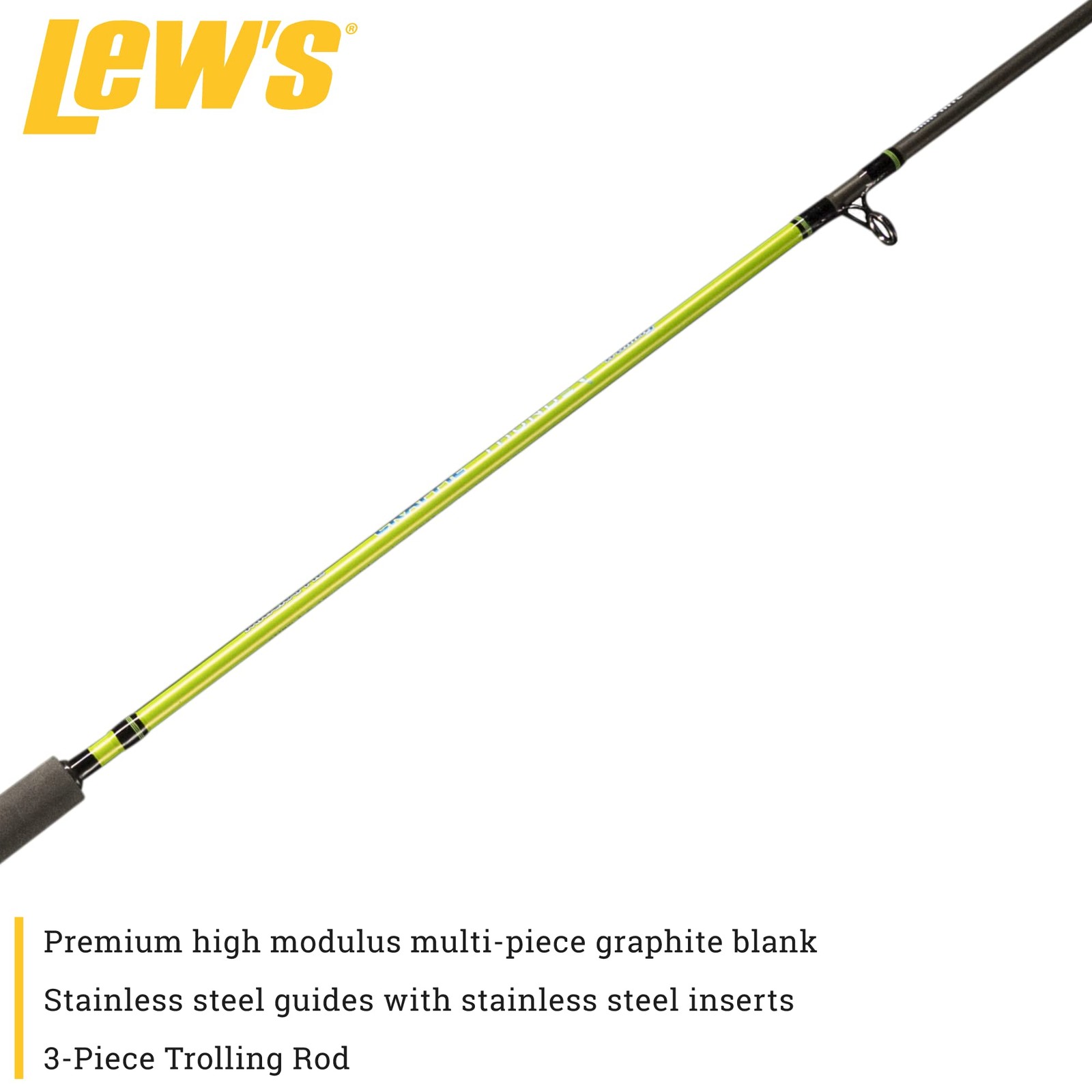 Lew’S Lews Crappie Thunder Custom Troller Rod 14-Foot 3-Piece Fishing Rod Light