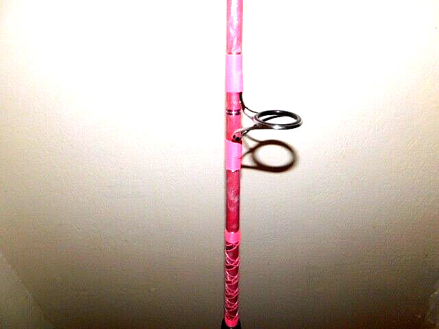 CUSTOM SPINNING ROD 7 FT 25-50 LB PINK PEARL MARBLE NEW