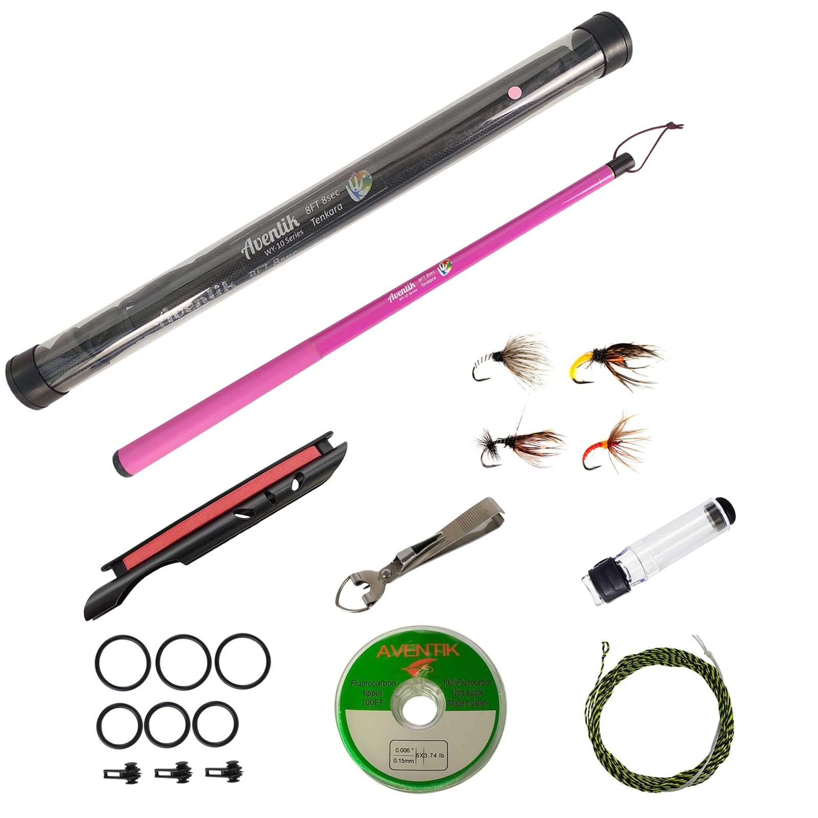 Aventik FreshStart Tenkara Fly Fishing Rod Combo – Pink, 8FT