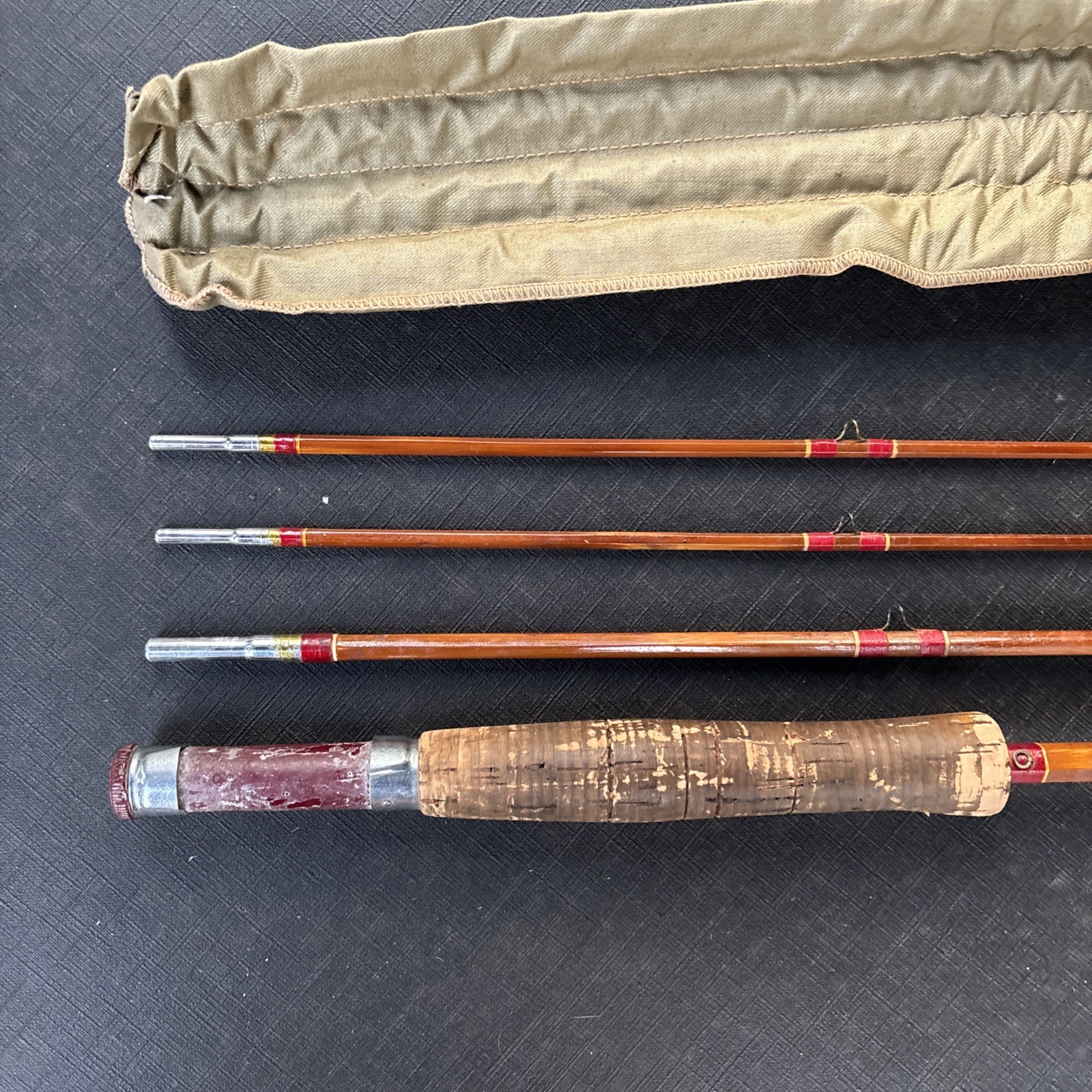Vintage South Bend 346 Bamboo Fly Rod 8 1/2’ HDH or D W/ Sock