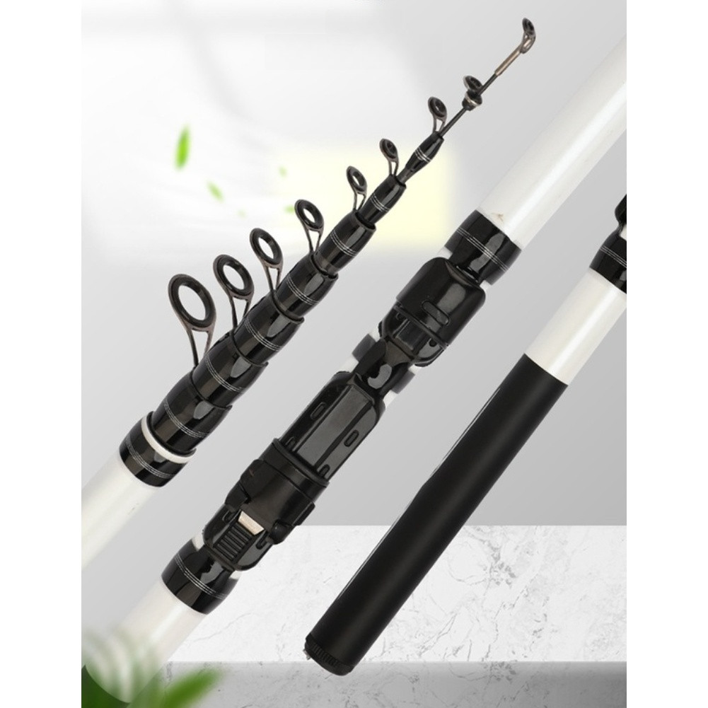 Portable Carbon Rock Fishing Rod Collapses to 46cm 1.8m 2.1m 2.4m 2.7m