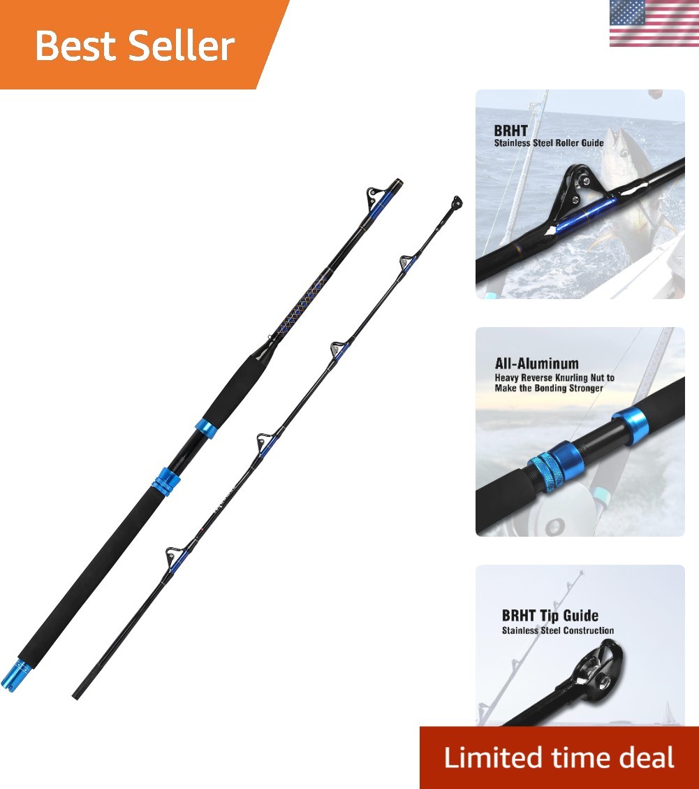 1-Piece Saltwater Offshore Trolling Rod Conventional Boat Rod Carbon Fishing …