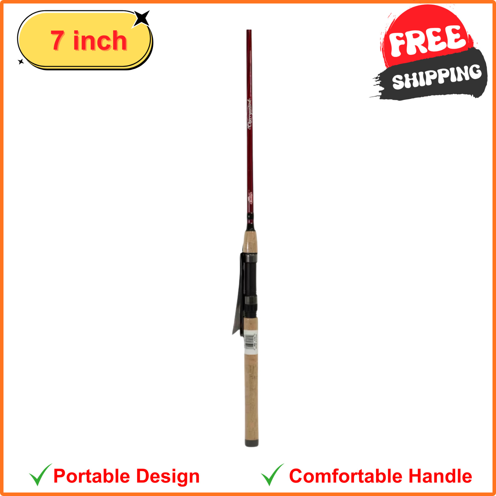 Berkley Cherrywood HD Spinning Rod, 7′ Medium Fishing Rod, 2 PCS, Durable Guides