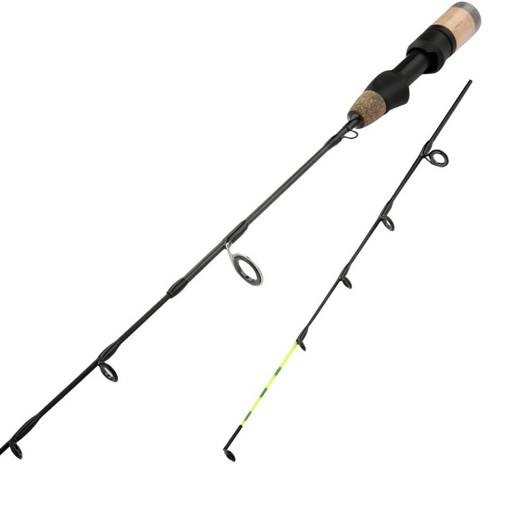Compact Telescopic 60CM Ice Fishing Rod Carbon Fiber with Dual Tip Shrimp Pole