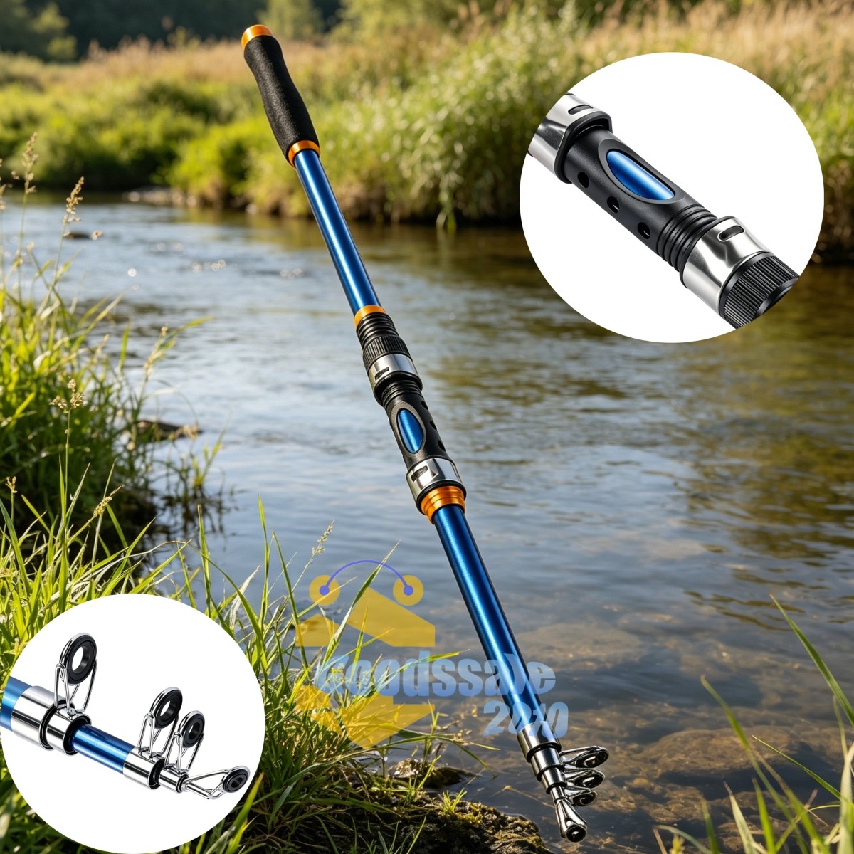 Handheld Carbon Fiber Telescopic Fishing Rod Sea Pole Saltwater Freshwater 7FT