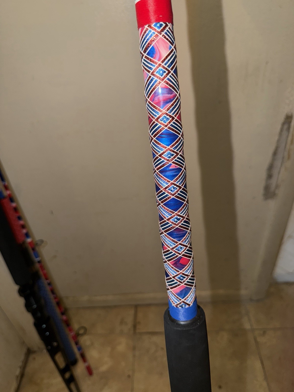 CUSTOM SHARK ROD 9 FT RED, WHITE.BLUE 80-130- LB STUART UB-4 NEW