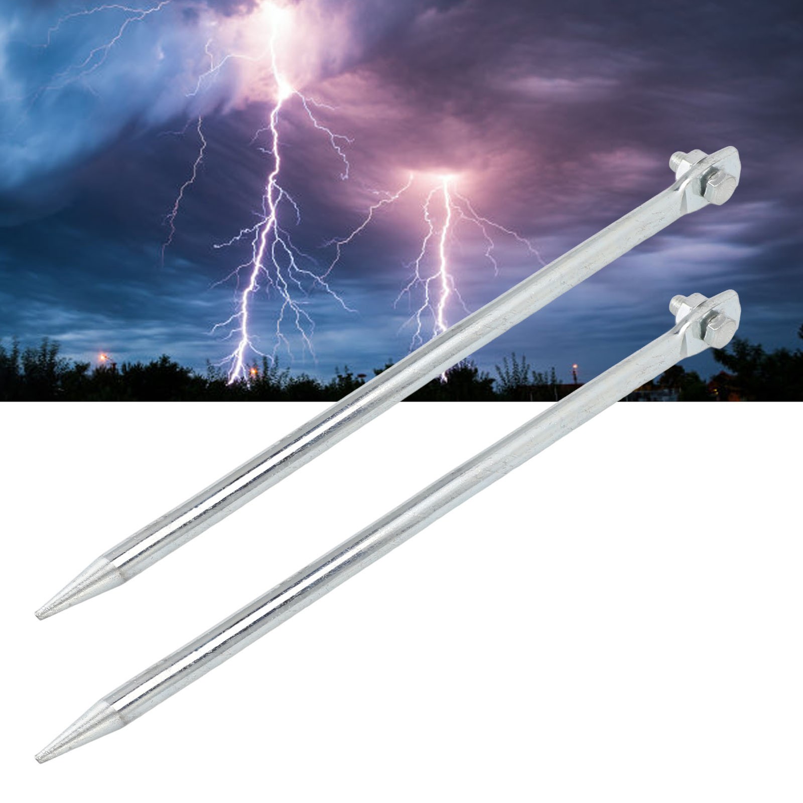 2 Pcs Ground Rods Heavy-Duty For Effective Grounding In Fences Easy To Use