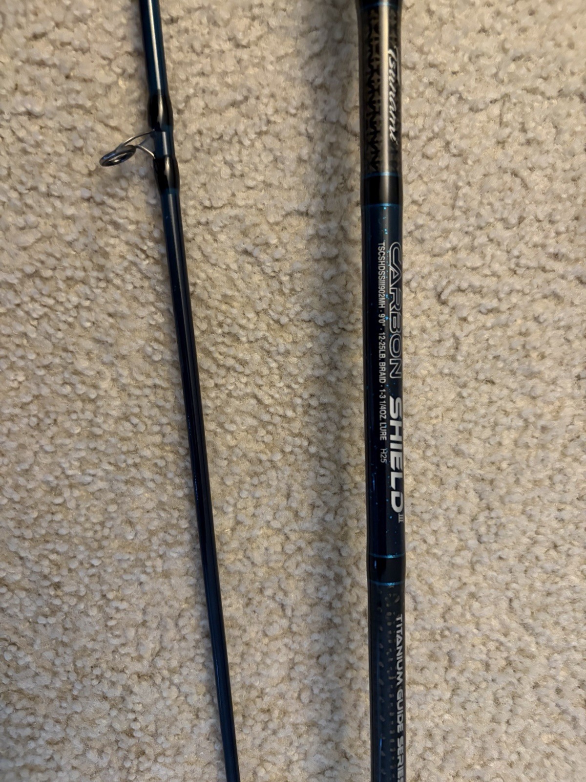 (Used) (Missing Guide) Tsunami Carbon Shield II Surf Spinning Rod 9’ 2 Piece