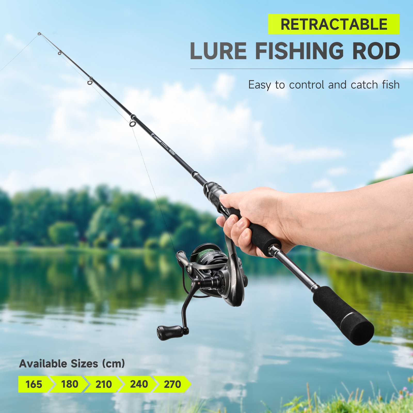 Ultra-Light Fishing Rod Carbon Fiber Spinning Casting Pole Handle Telescopic