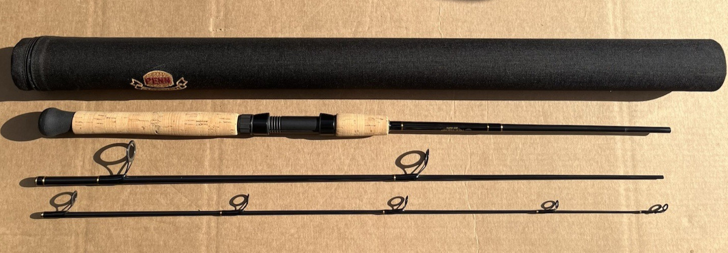 Vintage Penn International 1370 SM IGFA 12 lb. ( 6 kg. ) 7′ 3 pc Spin 32″ tube