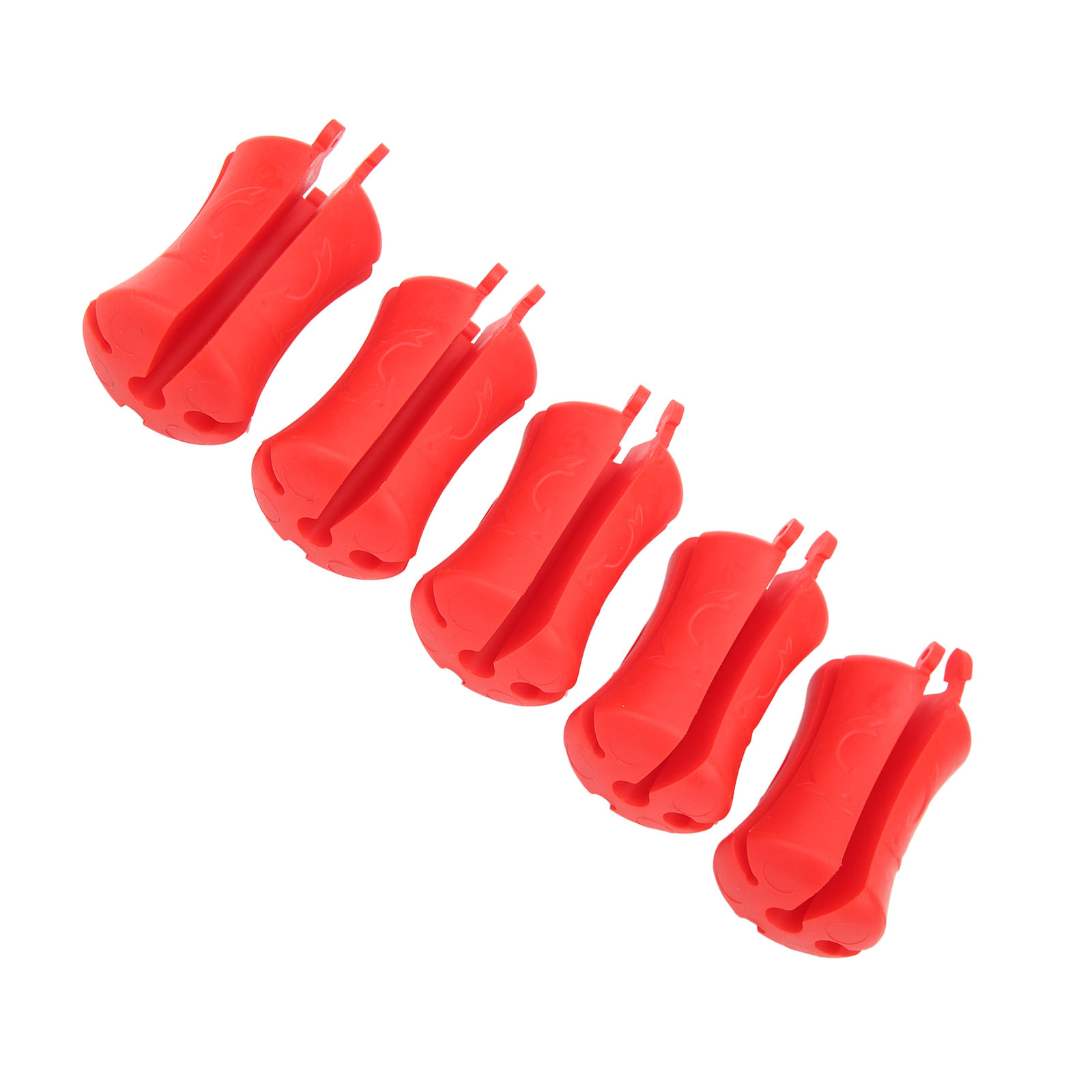 (Red)5PCS Portable Fishing Rod Fixed Ball Silicone Reusable Fishing Rod CH