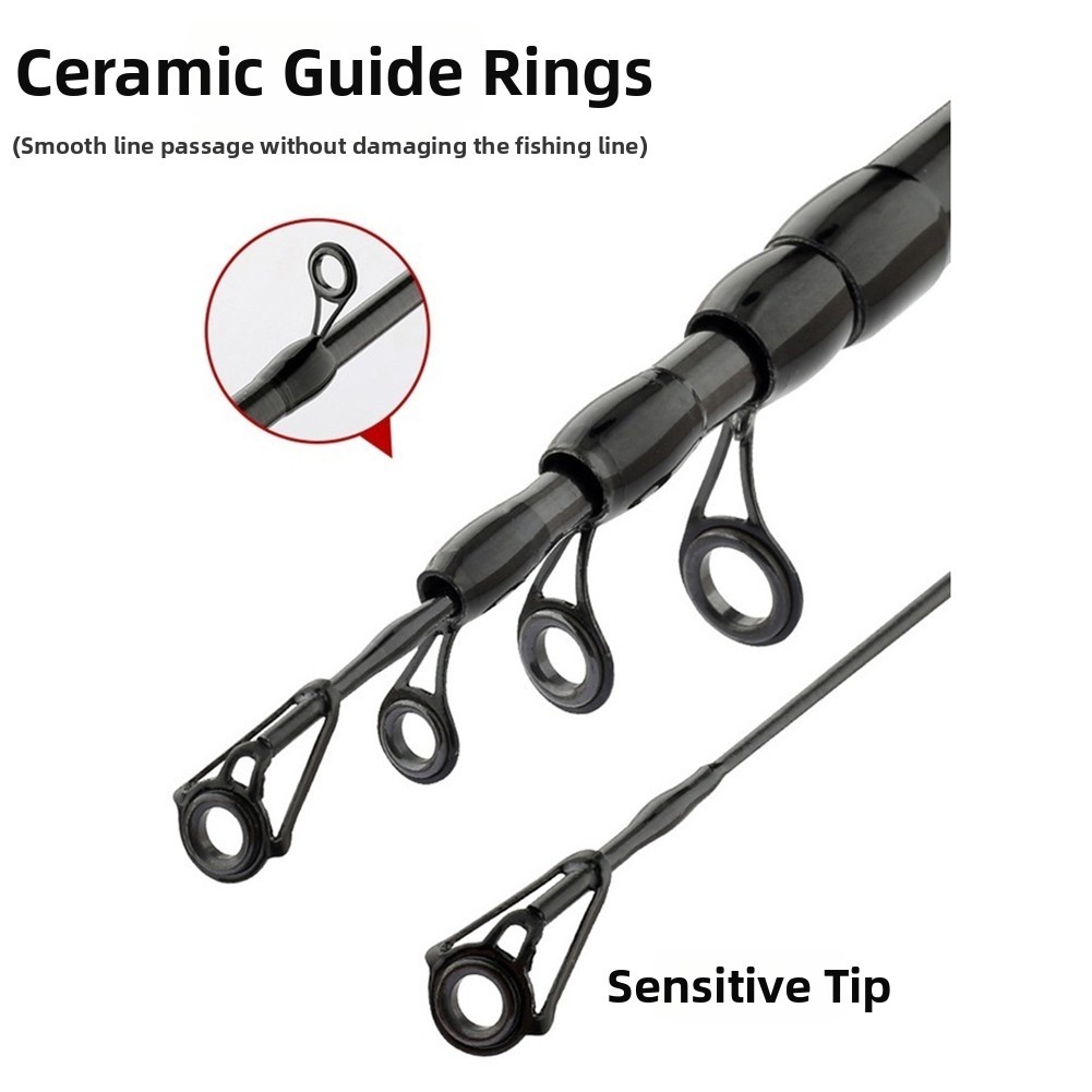 Telescopic Carbon Fishing Rod 150cm 180cm 210cm Fast Action For Stream Use Only