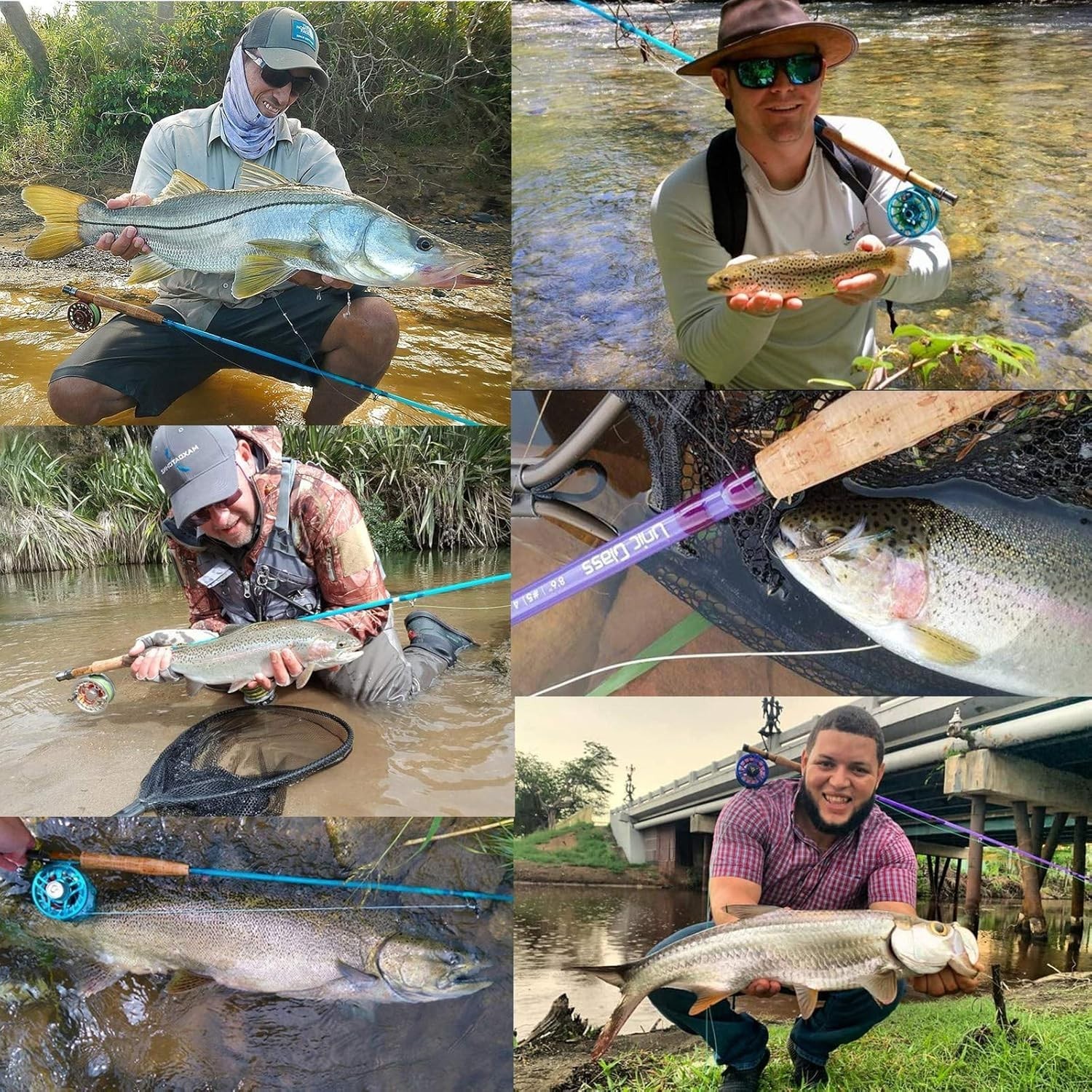 Fly Fishing Rod: 3wt/ 5wt/ 6wt/8wt in Blue,Orange, Purple or Transparent