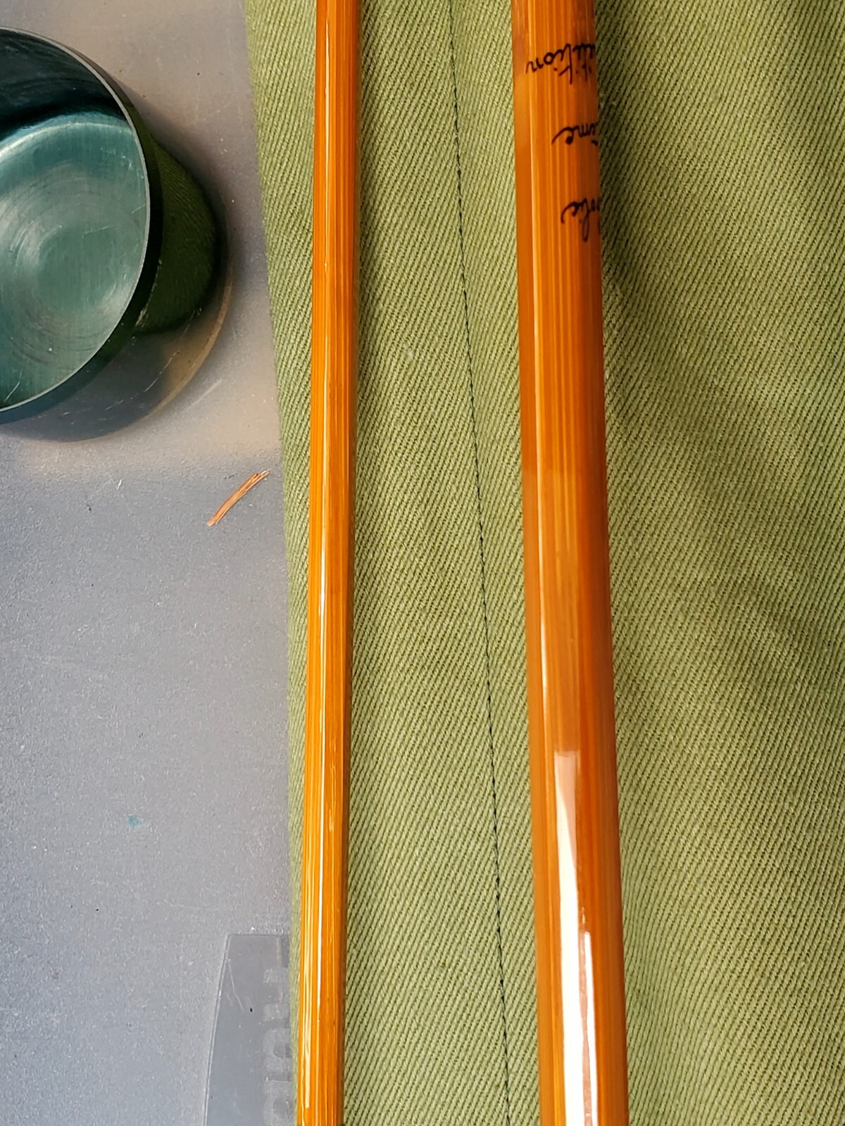 New Pezon Et Michel Bamboo Rod FRANCE 8’6″ 2pc w/2Fighting Buttons-tube-Sock