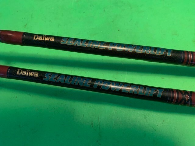 MATCHING PAIR OF 2 DAIWA SEALINE POWERLIFT 7 FOOT CONVENTIONAL FISHING RODS