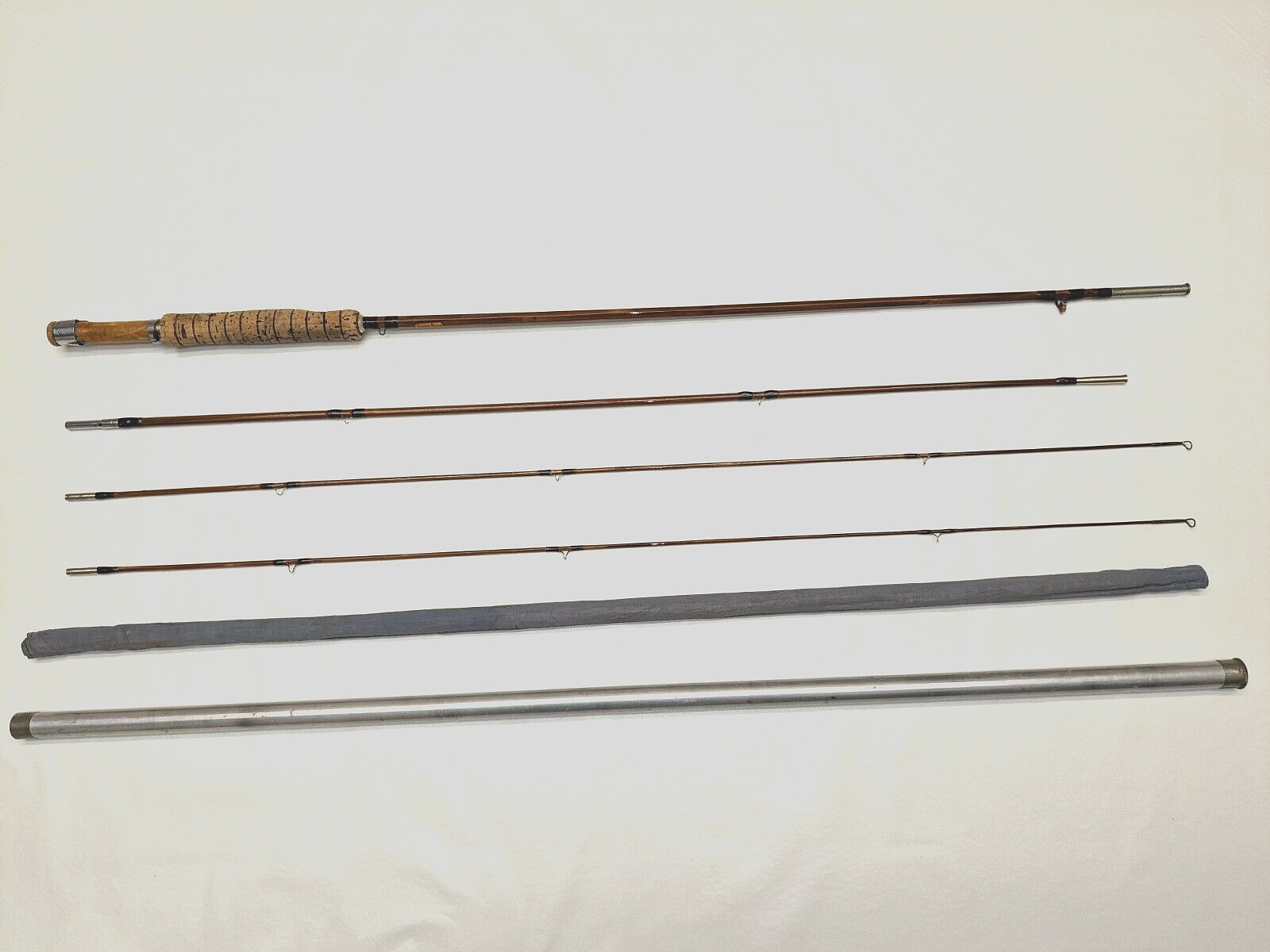Southbend Bamboo Fly Rod Model 359 3-pc 8 1/2 ft with bag and aluminum tube