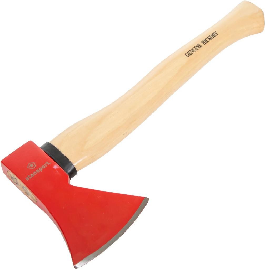 S/SPORT 14″ WOOD HANDLE CAMP AXE-SHORT W/CARBON STEEL HEAD