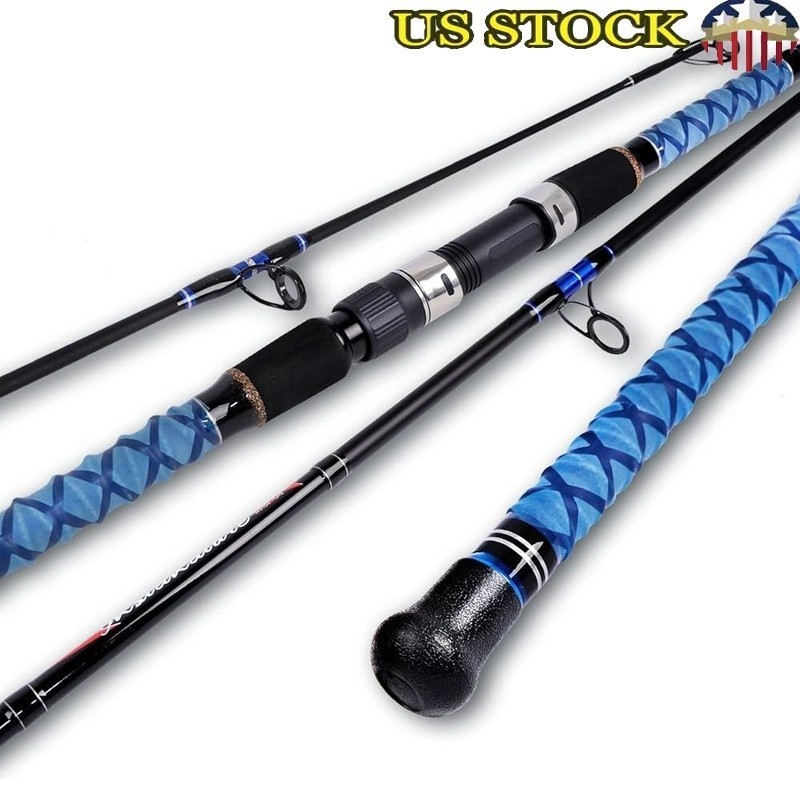 Lightweight 3 Piece Carbon Fiber Surf Fishing Rod Durable Spinning Travel Design