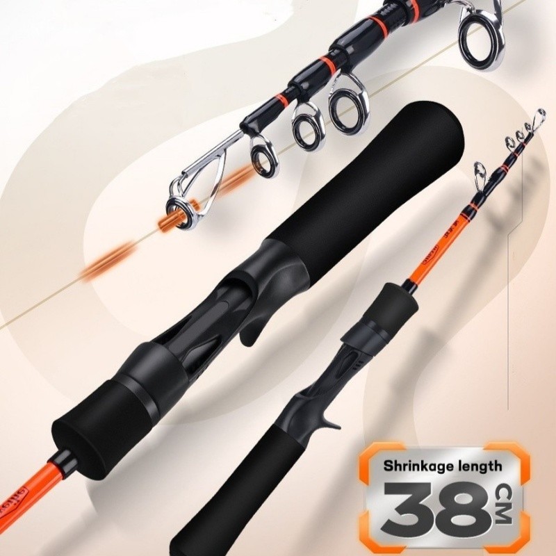 High Quality Fiber Spinning Casting Fishing Rod Telescopic Pole 1.5M 1.68M