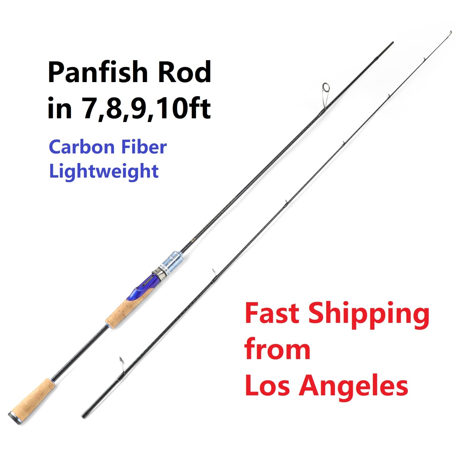 SHARHUK inshore panfish spinning fishing carbon fiber lightweight travel rod