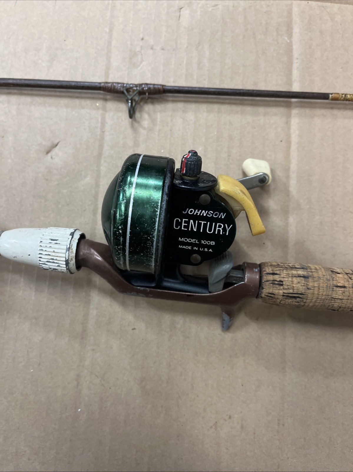 Vintage Johnson Century Fishing 3 Piece Rod 6’ And Reel Model 100b
