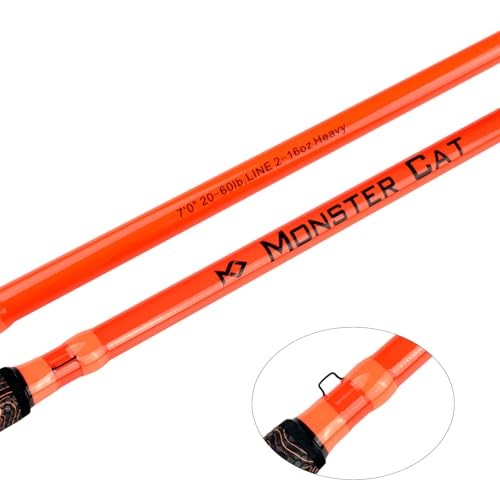 Monster Catfish Fishing Rod – 1 Piece 7′ Glow with Black Light – Catfishing