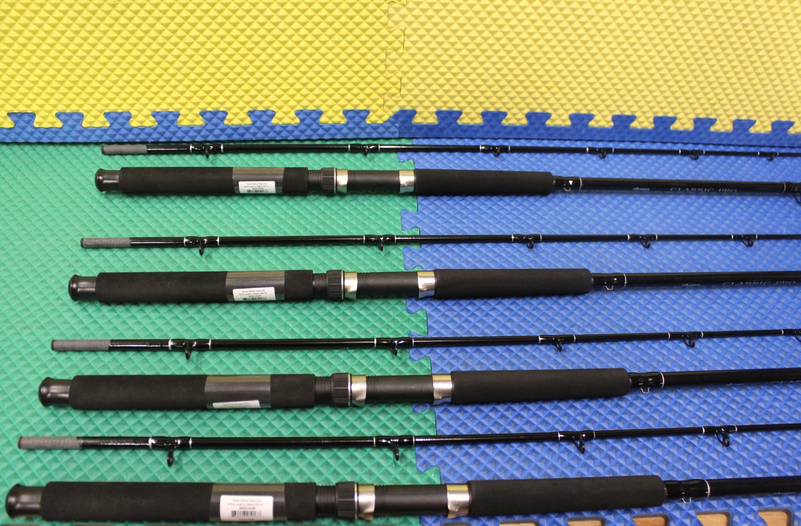 Okuma Black Classic Pro 8′ 6″ Conventional Trolling Rod 2-Piece CPDR-86M 4-Pack!