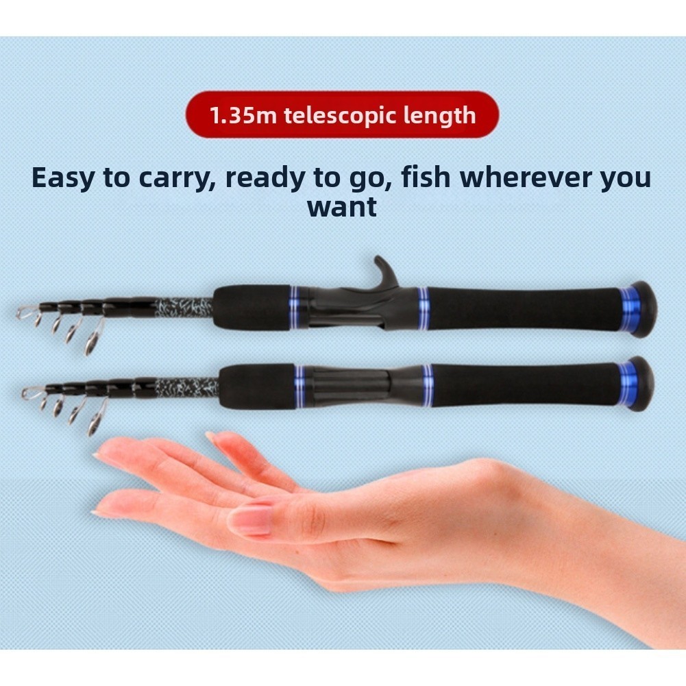 Carbon Telescopic Lure Rod 35cm ML Action Portable for River Lake Reservoir