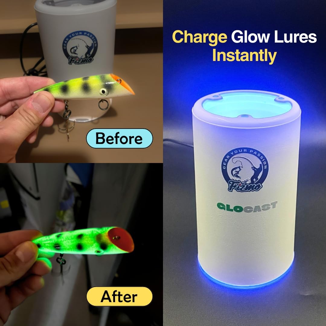 Aramish GloCast – Instant UV Light Charger Glow Cup Fishing for Glow Lures Fresh