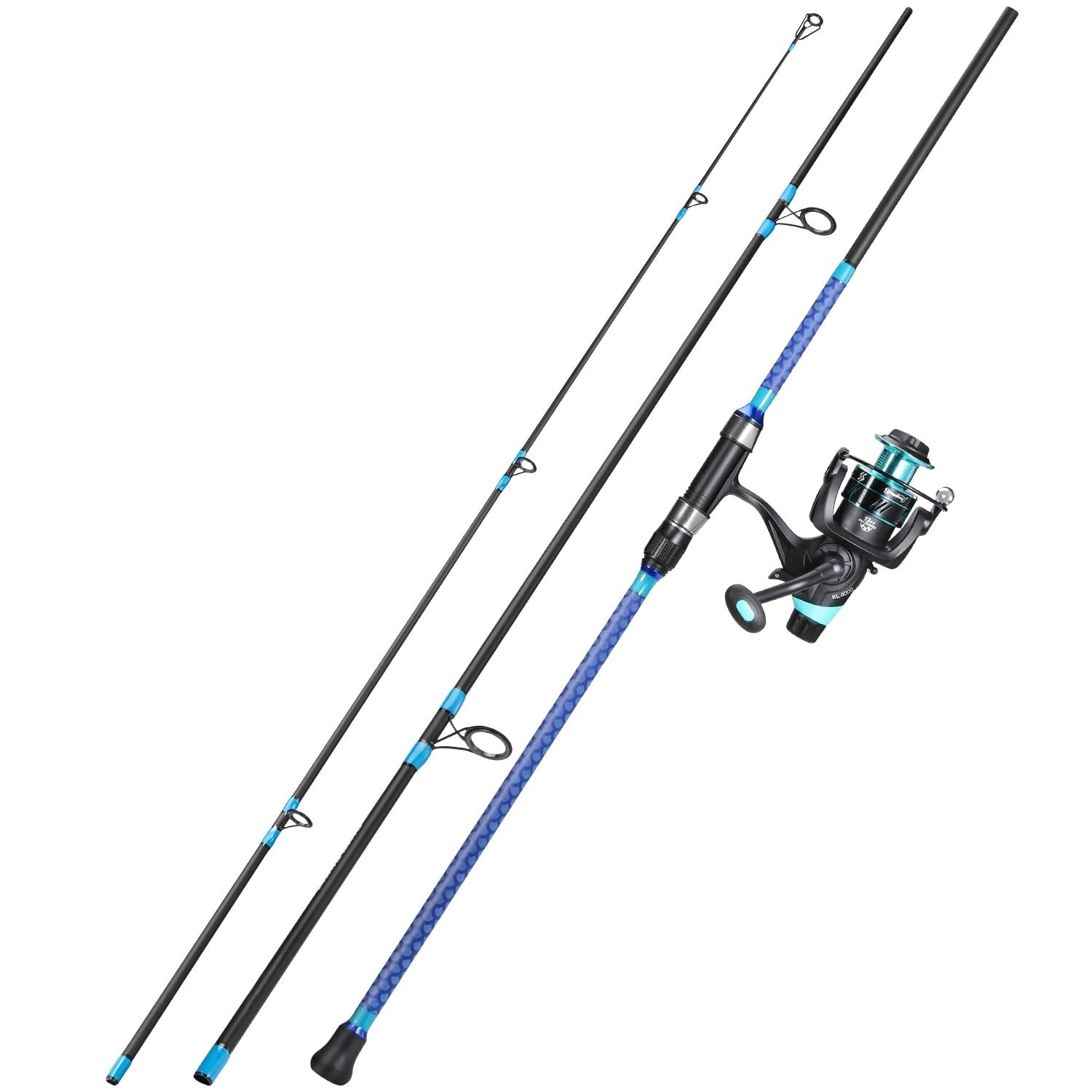 Sougayilang 3 Piece Baitfeeder Combo Surf Fishing Rod Combo Medium/Heavy Trav…