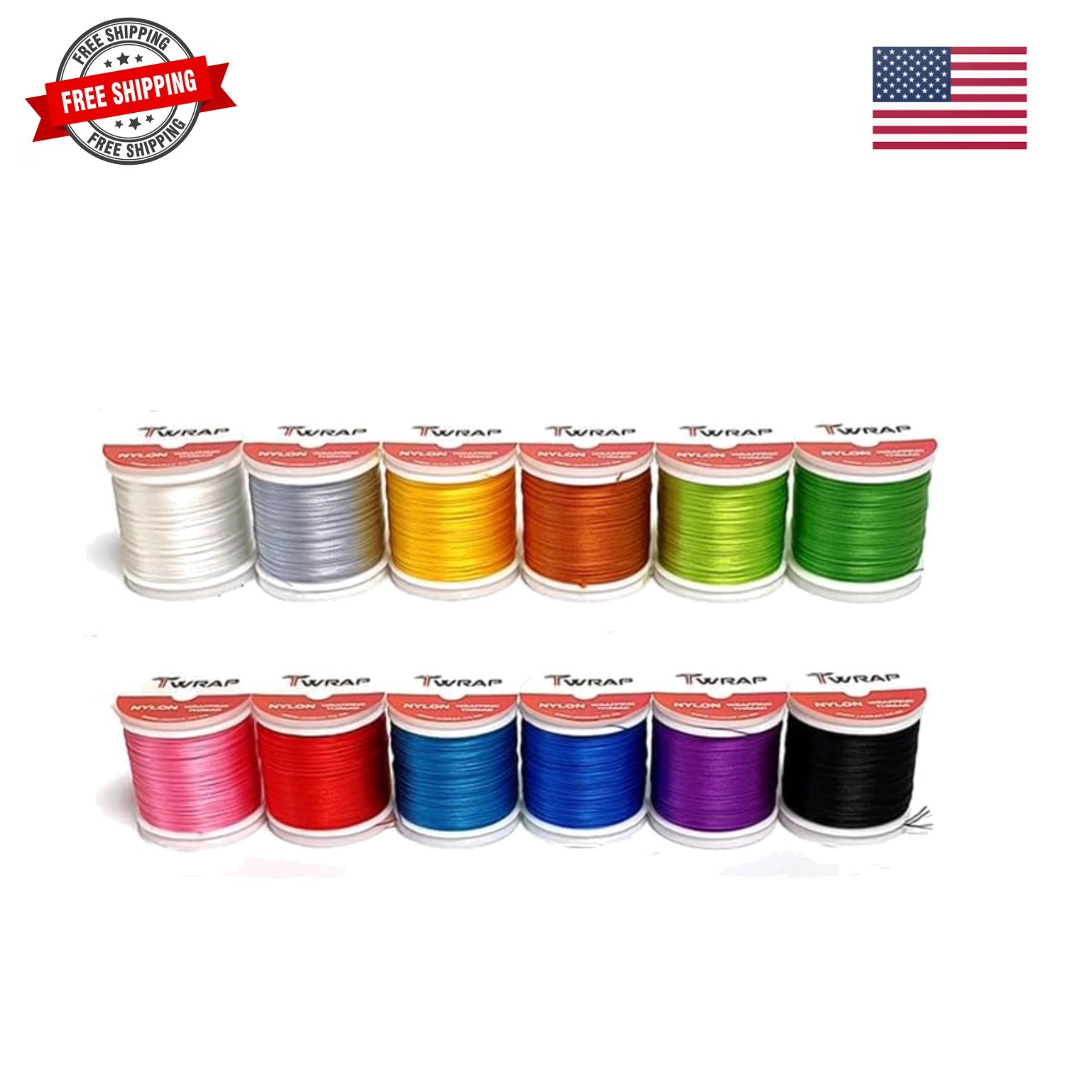 Lot of 12ea Nylon Rod Wrapping Threads A,C,E sizk JK Series