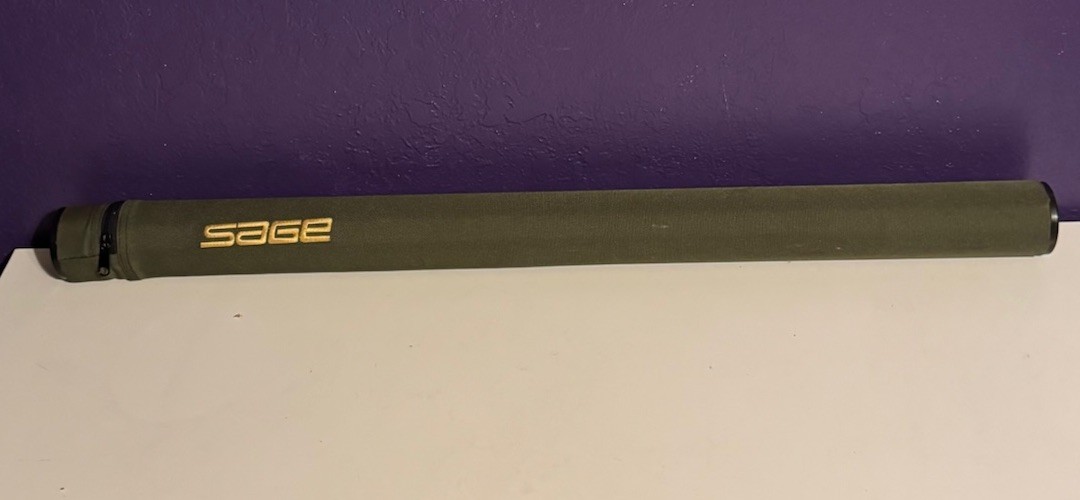 Sage Launch 690-4 Fly Rod Line 5 Fly Fishing Tube Case Only Green Excellent