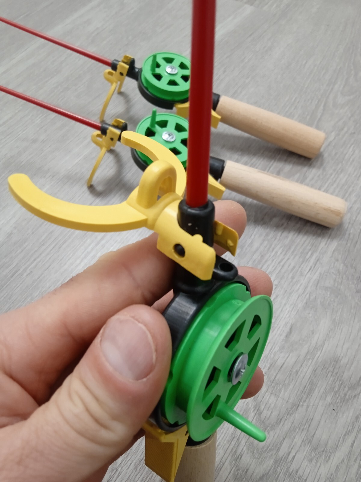 3 pcs Ice winter fishing rod ice vertical jig mormyshka wooden holder