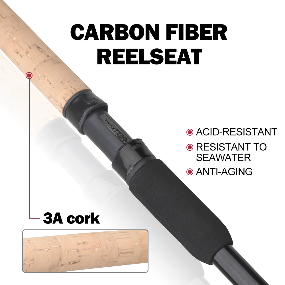 ROLLFISH 3.6M/3.9M Carbon Fiber Feeder Fishing Rod with 3 Spare Solid Tips, Pole