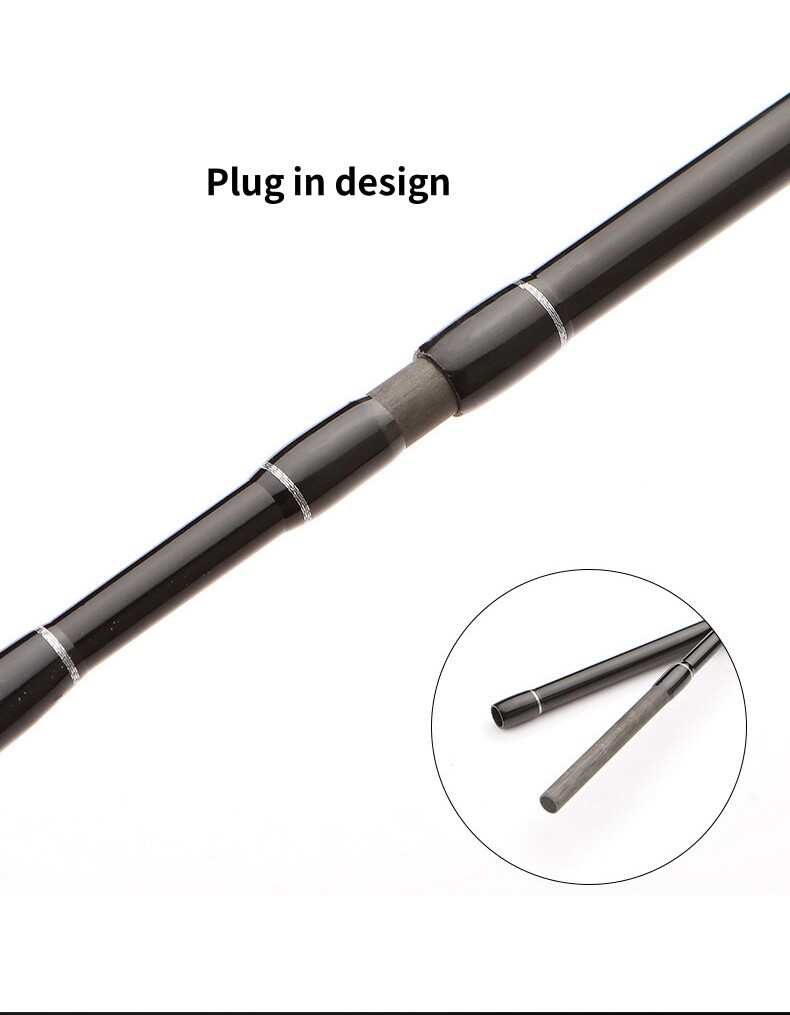 Carbon Fiber Lure Fishing Rod Spinning Casting Rod 1.8m Fishing Pole 2 Sections
