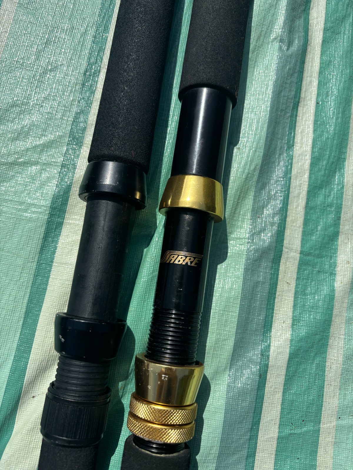 LOT of 2 VINTAGE HEAVY SABRE STROKER ROLLER TROLLING FISHING RODS VERY NICE!!